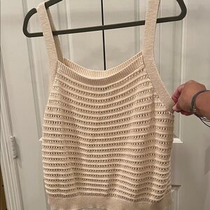 Universal Thread Cream Open-Knit Tank
